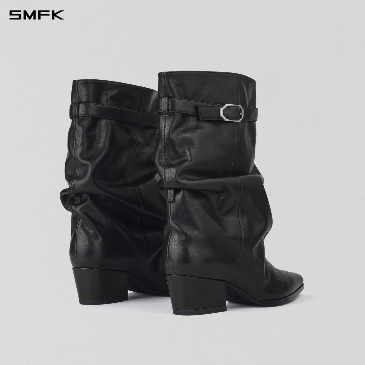 WIZARD MID-CALF COWBOY BOOTS/CALF/W WILD BLACK