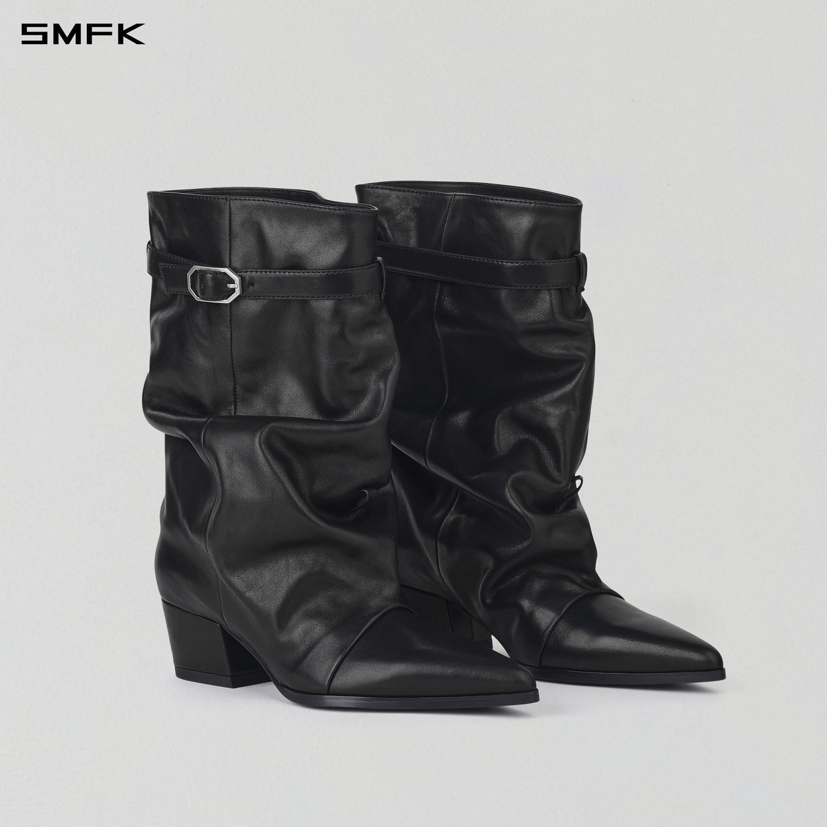 WIZARD MID-CALF COWBOY BOOTS/CALF/W WILD BLACK