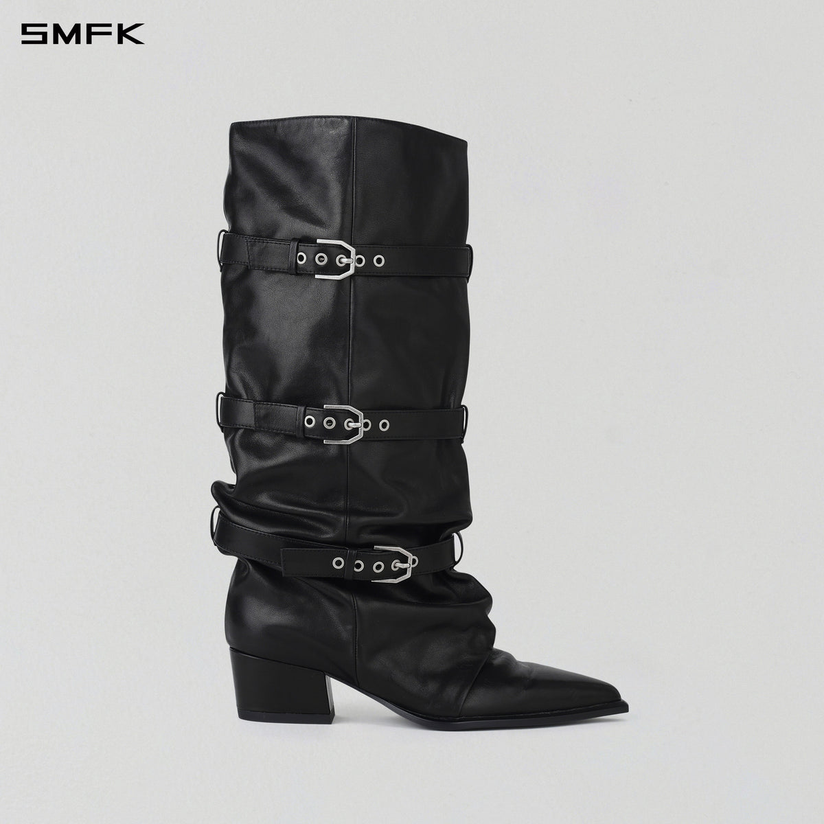 WIZARD HIGH-CALF COWBOY BOOTS/CALF/W WILD BLACK