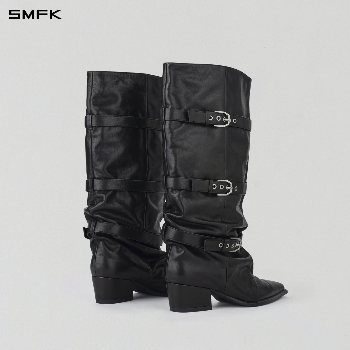 WIZARD HIGH-CALF COWBOY BOOTS/CALF/W WILD BLACK