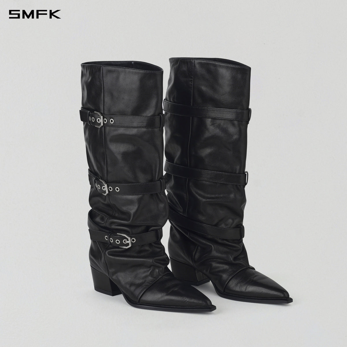 WIZARD HIGH-CALF COWBOY BOOTS/CALF/W WILD BLACK
