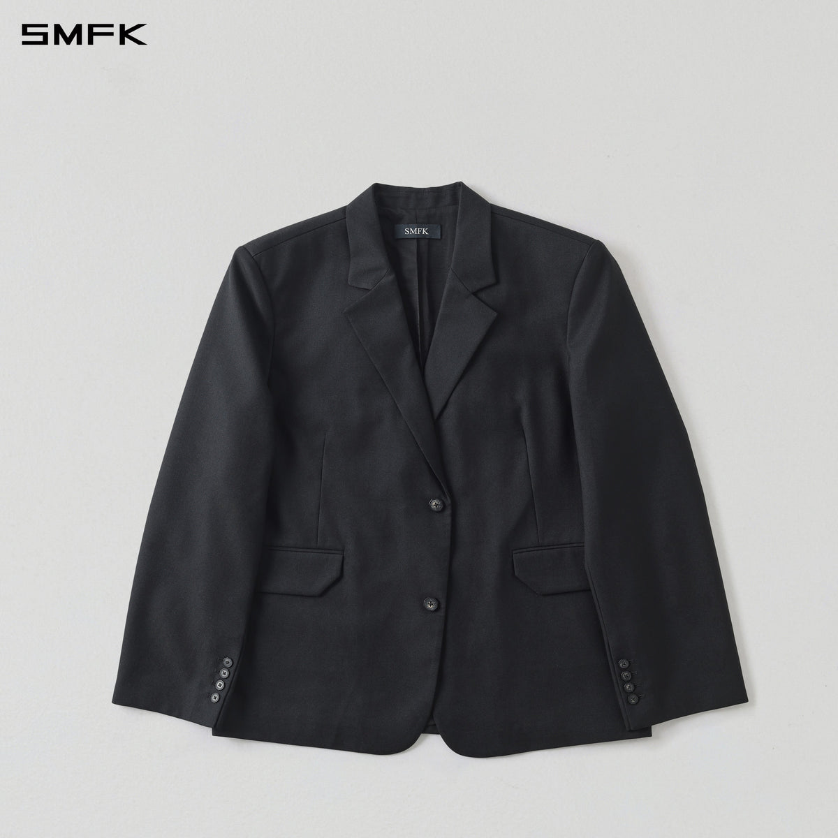 MYTH AEOLUS MUTATION LOOSE DOUBLE SUIT/WOOL+POLYESTER/U MIDNIGHT BLACK
