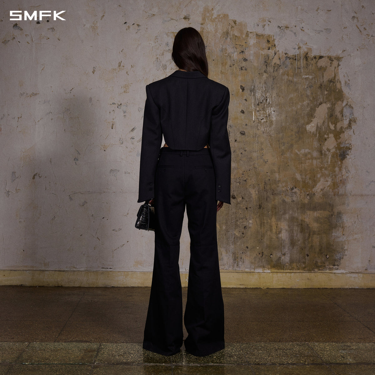 MYTH AEOLUS SHORT EVENING SUIT/WOOL+POLYESTER/W MIDNIGHT BLACK