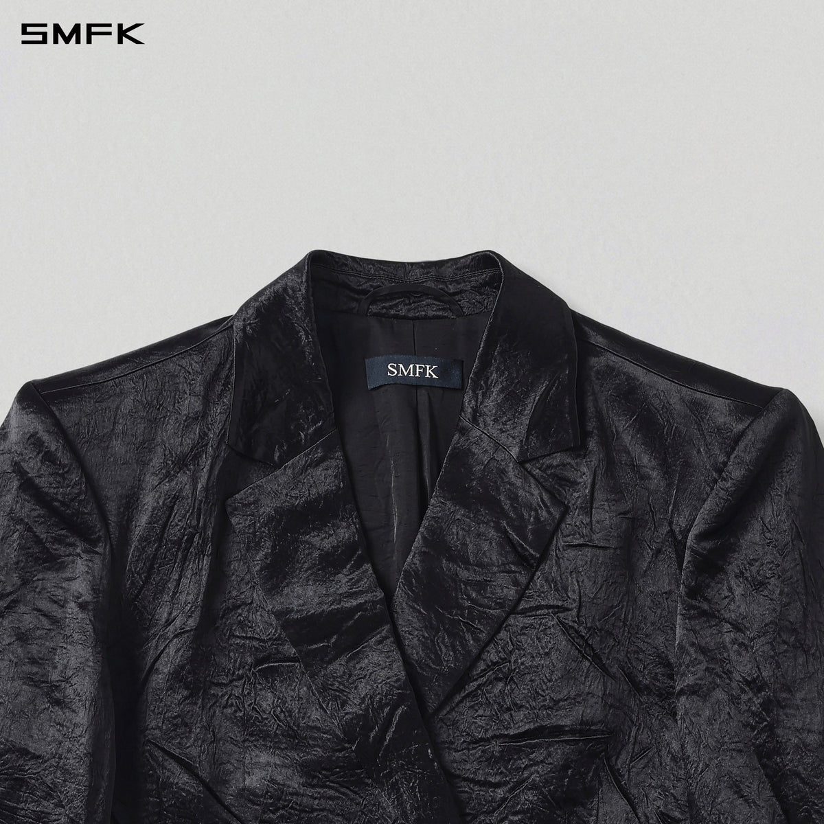 PROTO SAMPLE DOUBLE BREASTED SUIT/SHADOW ACETATE/U MIDNIGHT BLACK