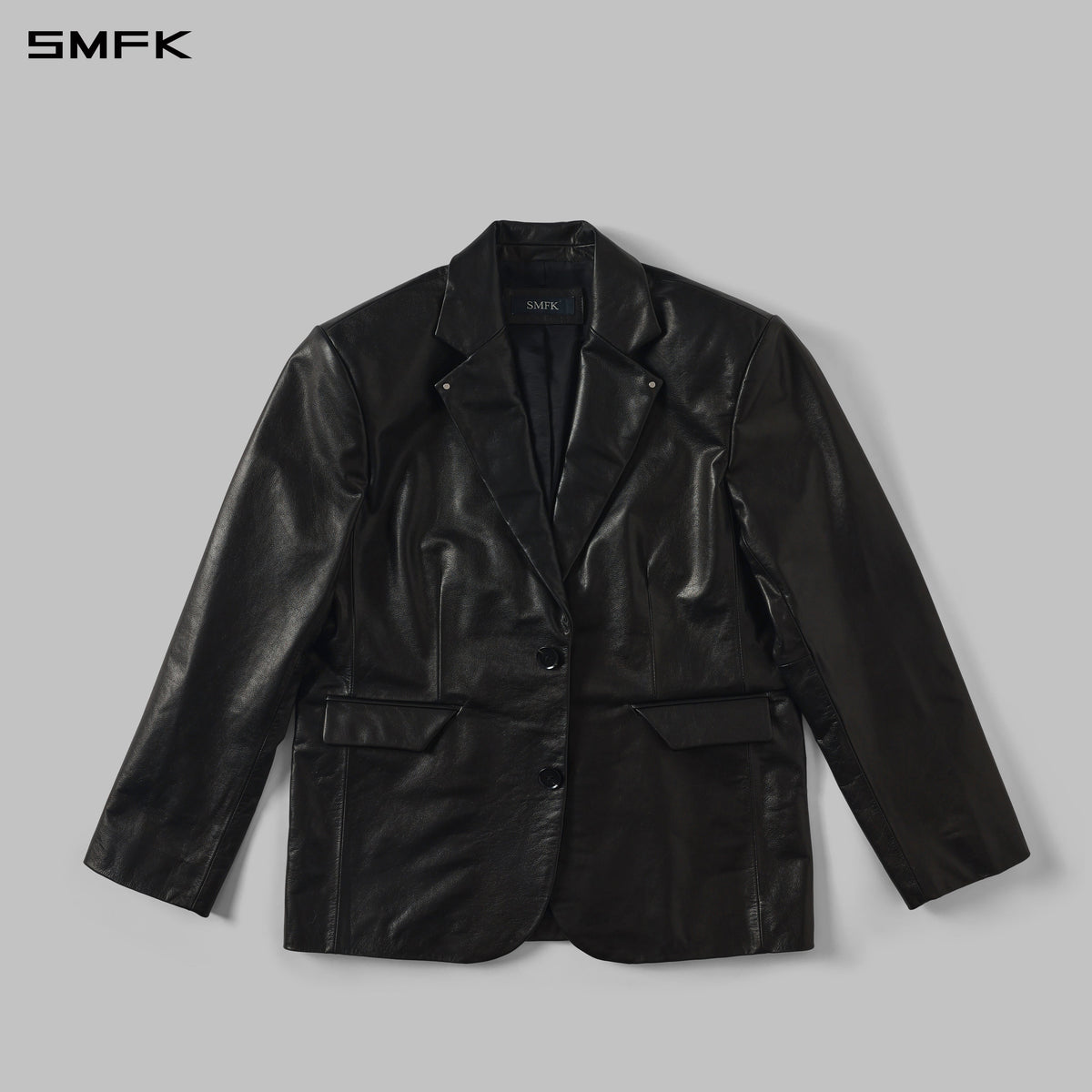 PERMANENT PROTO LEATHER SUIT/SOFT WAX CALF LEATHER/U MIDNIGHT BLACK