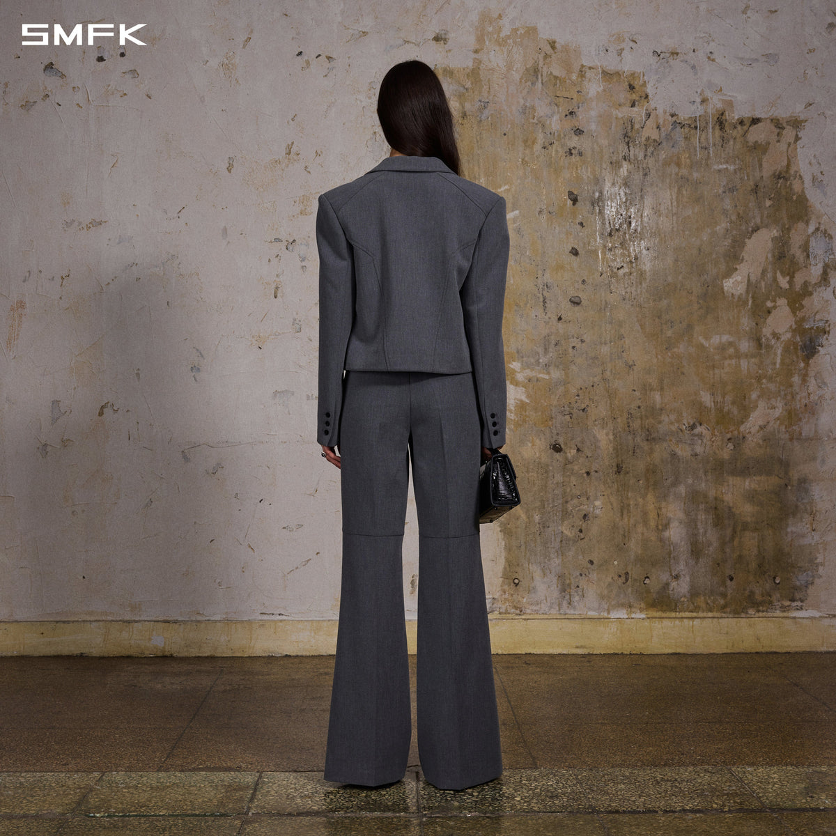 MIRAGE SIREN FORMAL PANTS/POLYESTER+VISCOSE+SPANDEX+WOOL GLACIER GREY
