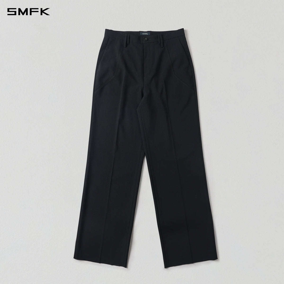 MIRAGE SIREN MIST LOOSE FORMAL PANTS/POLYESTER + WOOL/W MIDNIGHT BLACK