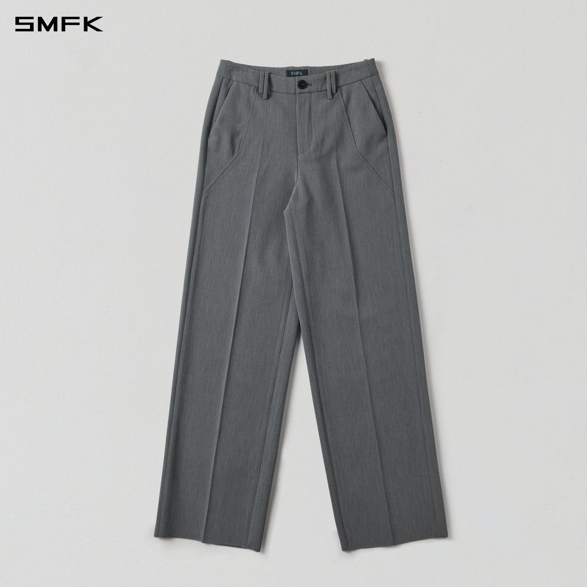 MIRAGE SIREN MIST LOOSE FORMAL PANTS/POLYESTER+VISCOSE+SPANDEX+WOOL/W GLACIER GREY