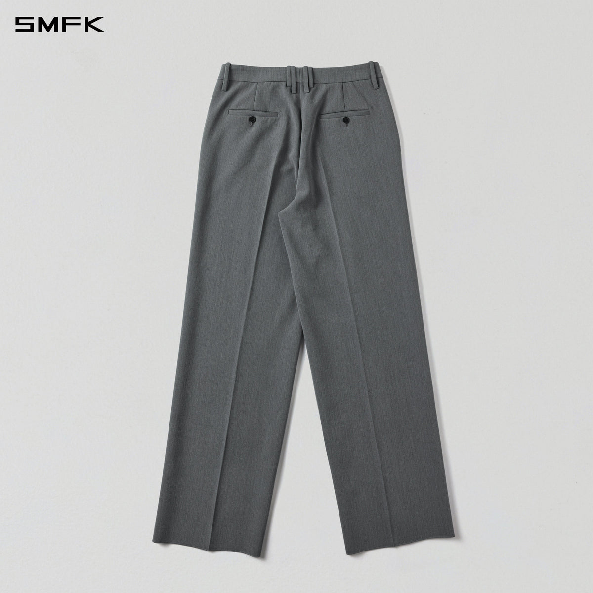 MIRAGE SIREN MIST LOOSE FORMAL PANTS/POLYESTER+VISCOSE+SPANDEX+WOOL/W GLACIER GREY