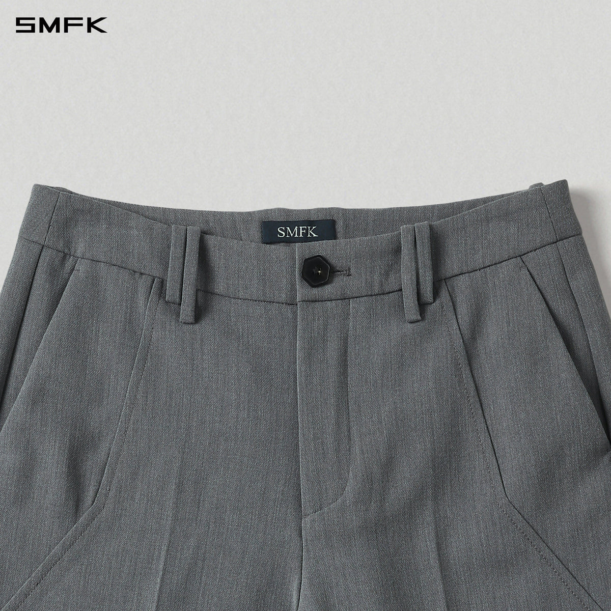 MIRAGE SIREN MIST LOOSE FORMAL PANTS/POLYESTER+VISCOSE+SPANDEX+WOOL/W GLACIER GREY