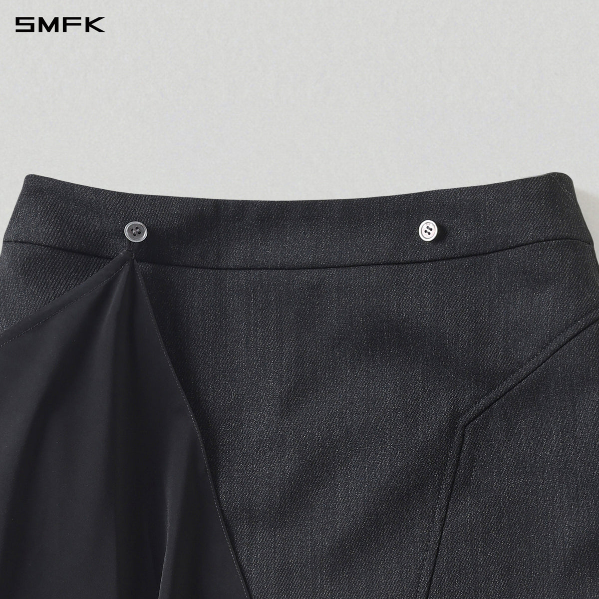 PERMANENT PRISM CAPE FORMAL SHORT SKIRT /WOOL+POLYESTER MIDNIGHT BLACK