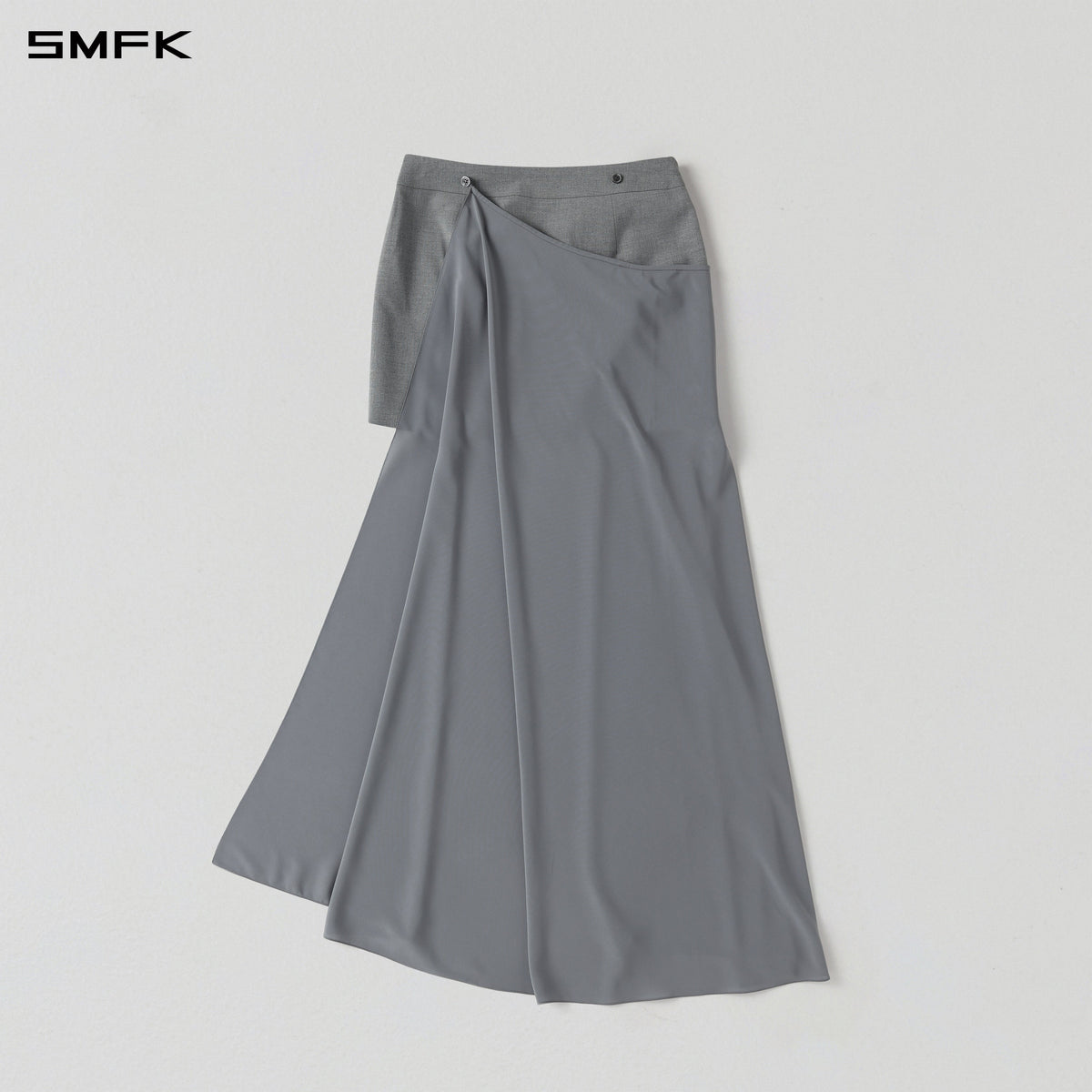 PERMANENT PRISM CAPE FORMAL SHORT SKIRT/POLYESTER + VISCOSE + WOOL GLACIER GREY