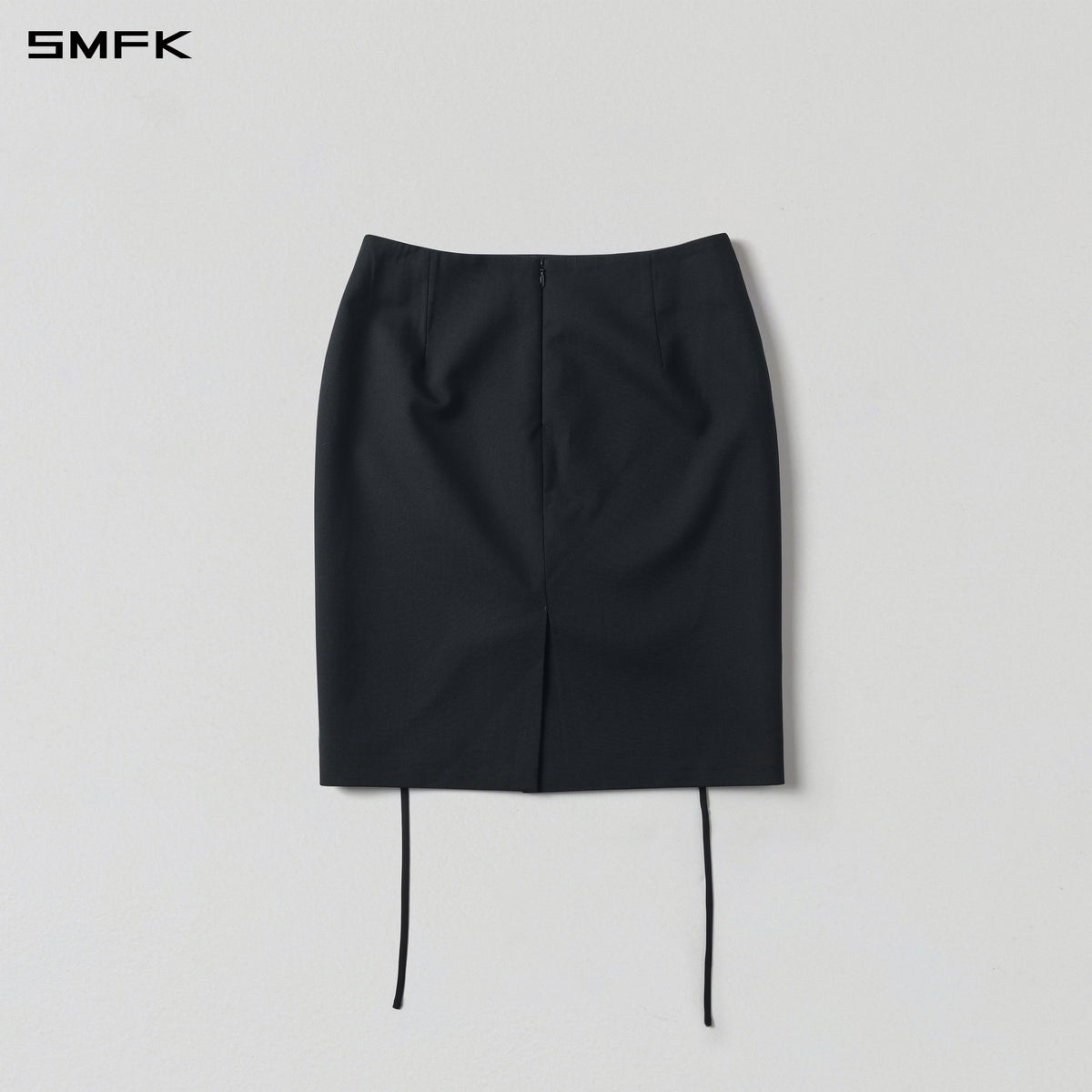 PERMANENT ELEGANT FORMAL MIDDLE SKIRT/POLYESTER+VISCOSE+WOOL MIDNIGHT BLACK