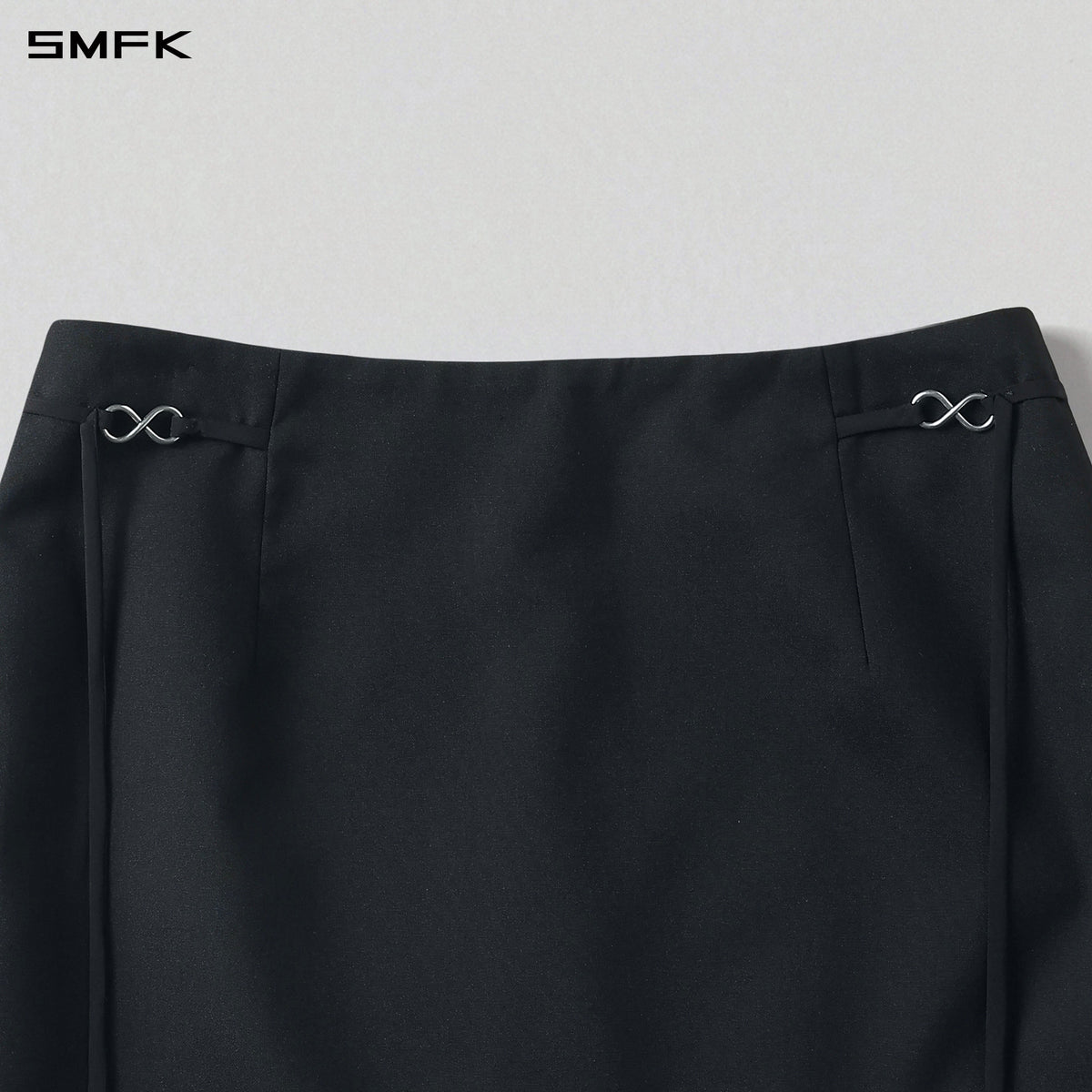 PERMANENT ELEGANT FORMAL MIDDLE SKIRT/POLYESTER+VISCOSE+WOOL MIDNIGHT BLACK