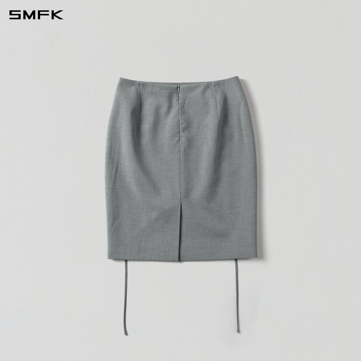 PERMANENT ELEGANT FORMAL MIDDLE SKIRT/POLYESTER+VISCOSE+WOOL GLACIER GREY