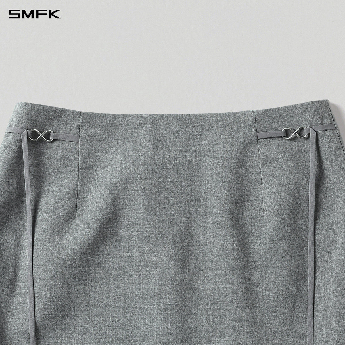 PERMANENT ELEGANT FORMAL MIDDLE SKIRT/POLYESTER+VISCOSE+WOOL GLACIER GREY