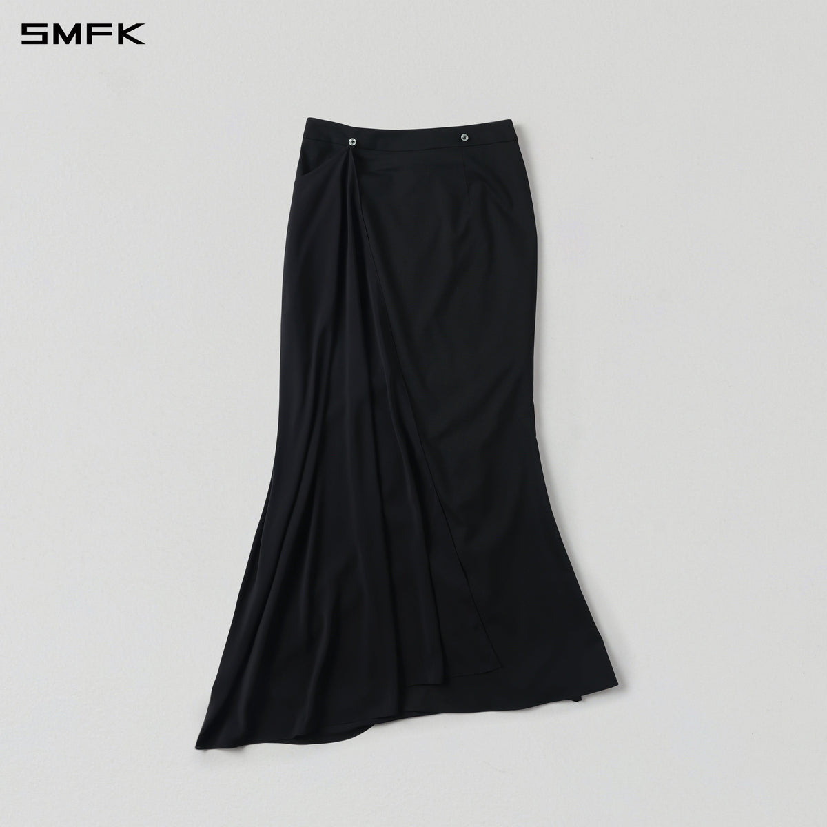 PERMANENT PRISM CAPE FORMAL MERMAID SKIRT/POLYESTER + VISCOSE + WOOL MIDNIGHT BLACK