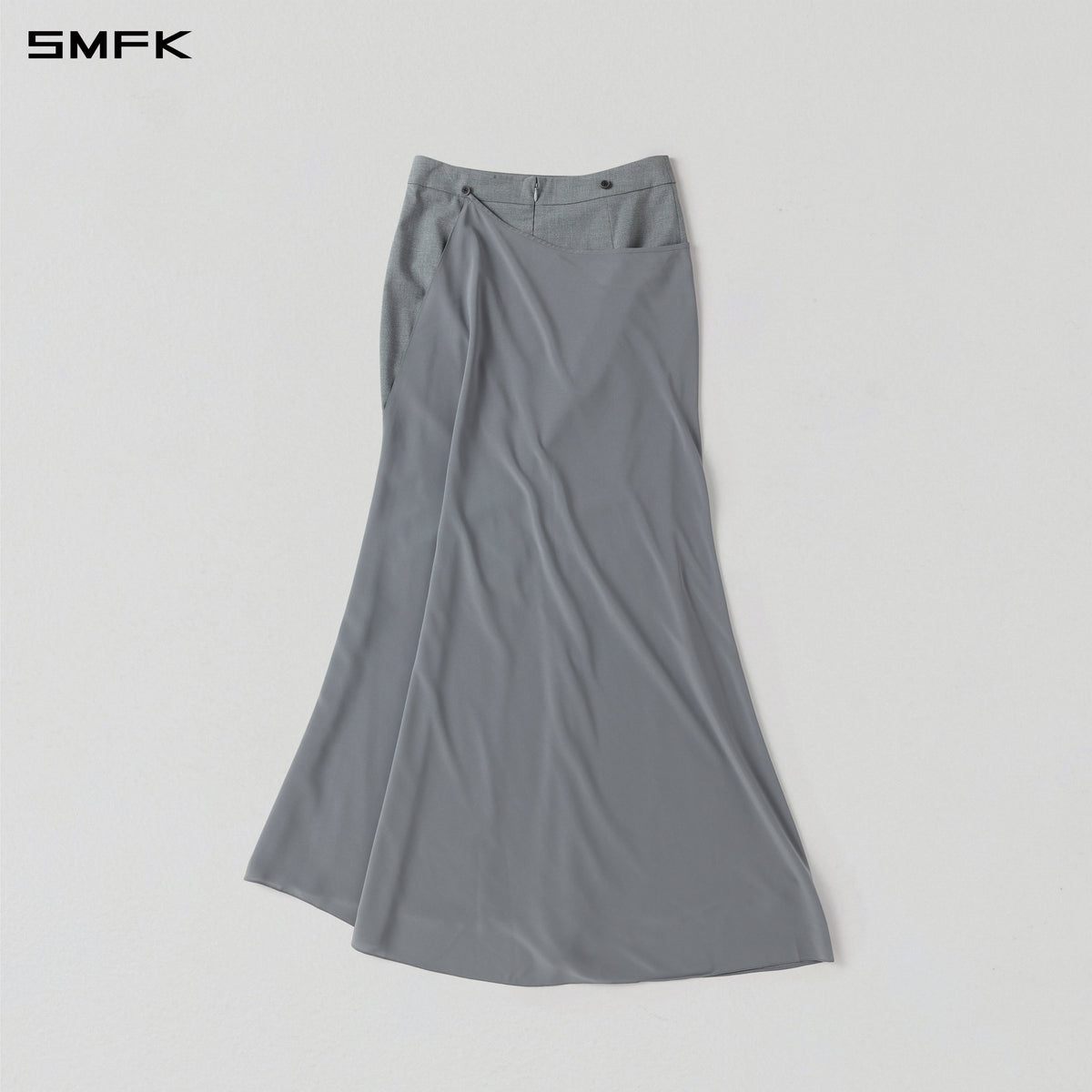 PERMANENT PRISM CAPE FORMAL MERMAID SKIRT/POLYESTER + VISCOSE + WOOL GLACIER GREY