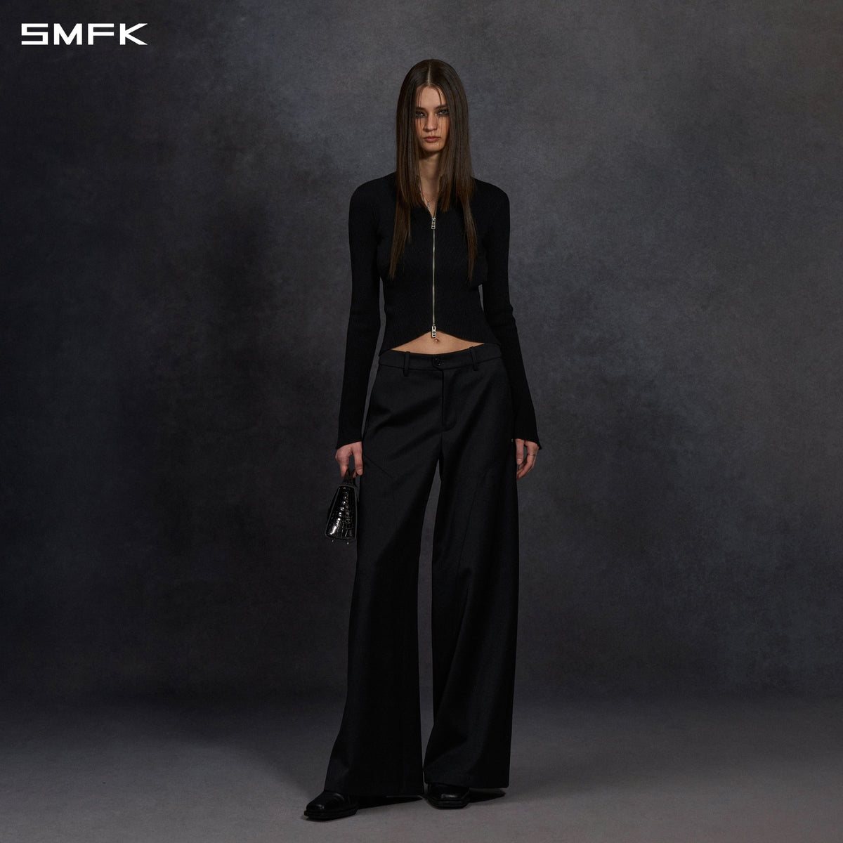MYTH AEOLUS SYMMETRY TOWER FORMAL PANTS/WOOL/W WILD BLACK