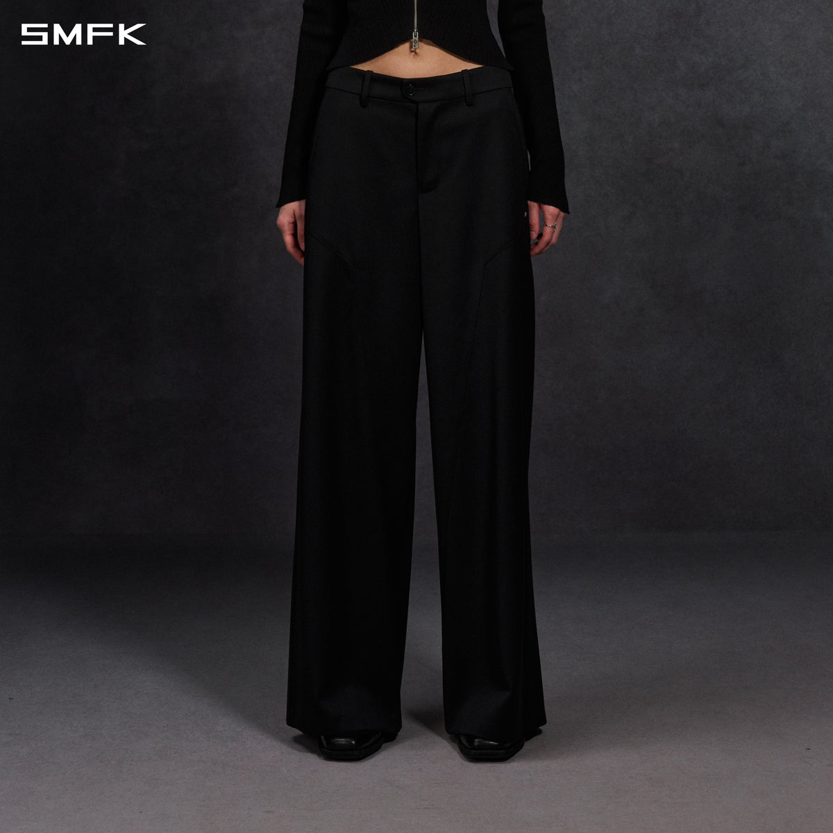 MYTH AEOLUS SYMMETRY TOWER FORMAL PANTS/WOOL/W WILD BLACK