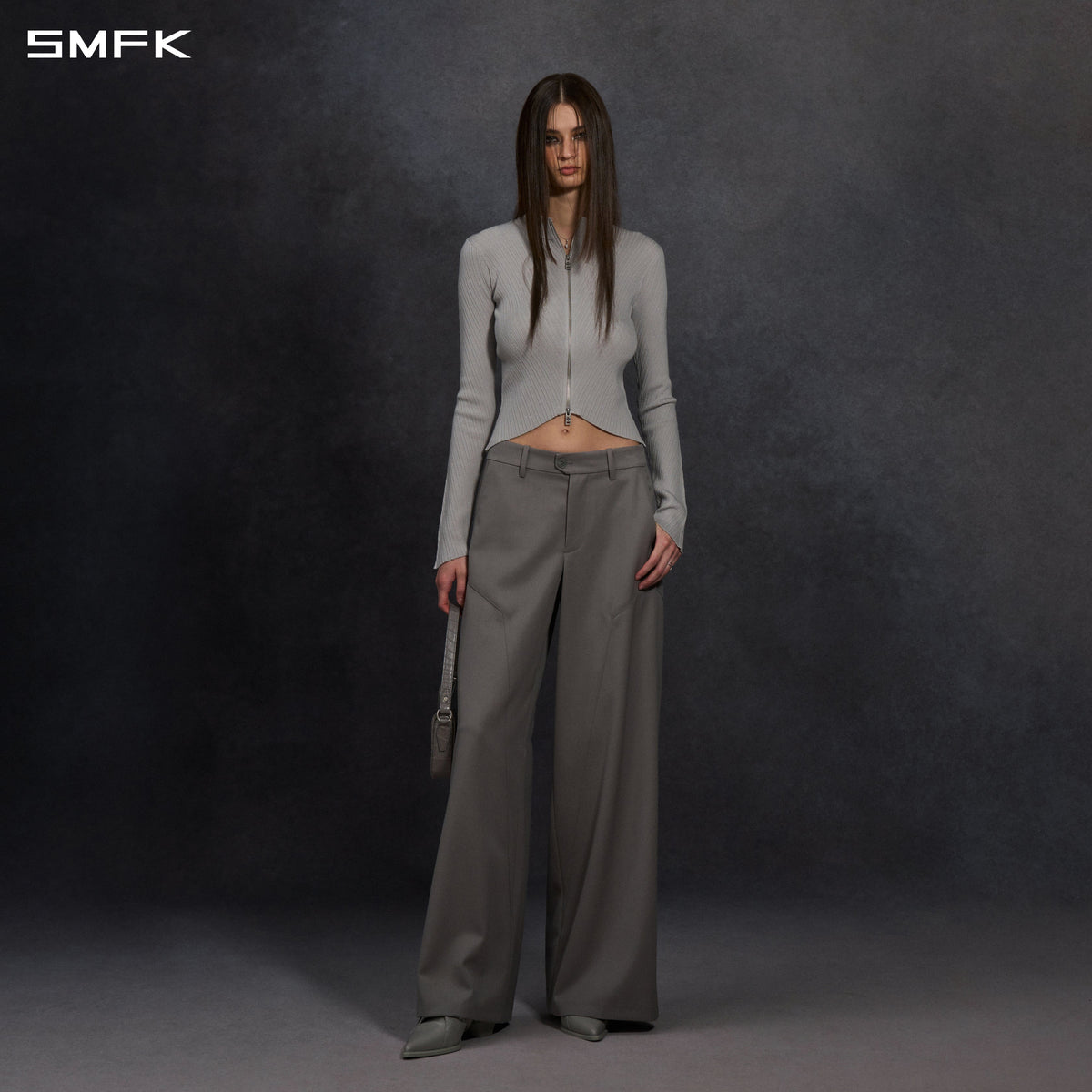 MYTH AEOLUS SYMMETRY TOWER FORMAL PANTS/WOOL/W MIST GREY