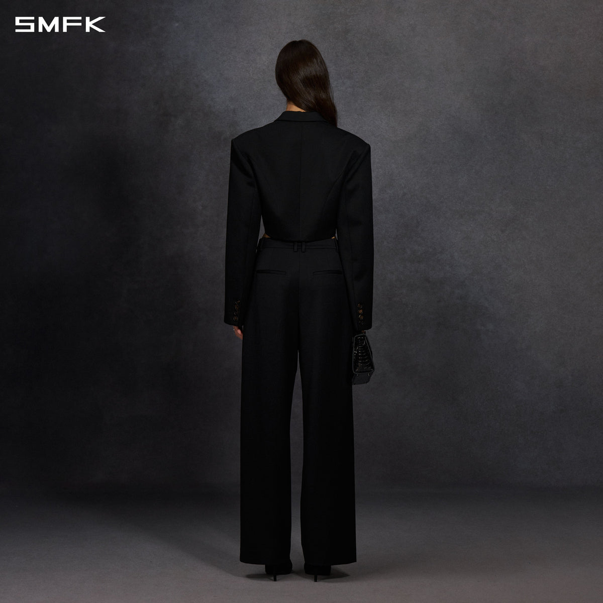 MYTH AEOLUS SYMMETRY STRT FORMAL PANTS/WOOL/W WILD BLACK