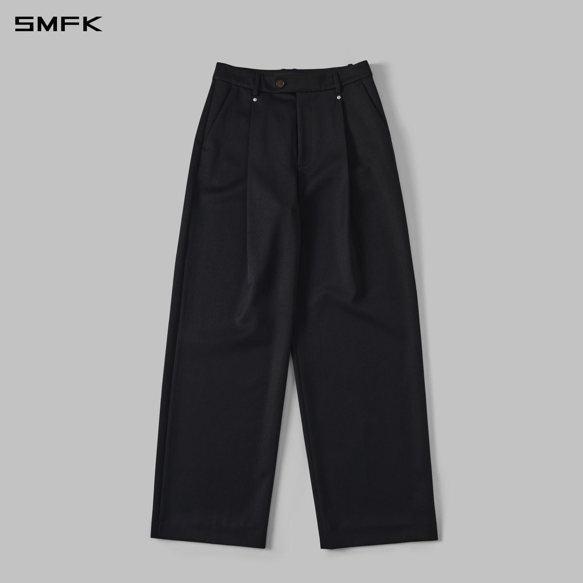 MYTH AEOLUS SYMMETRY STRT FORMAL PANTS/WOOL/W WILD BLACK