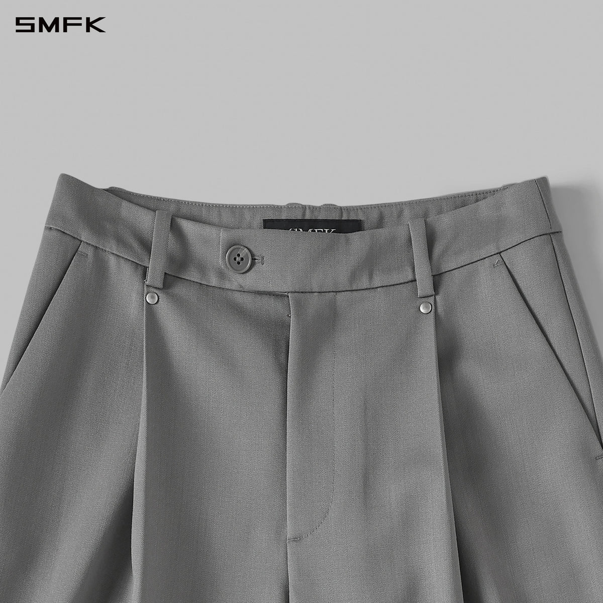 MYTH AEOLUS SYMMETRY STRT FORMAL PANTS/WOOL/W MIST GREY