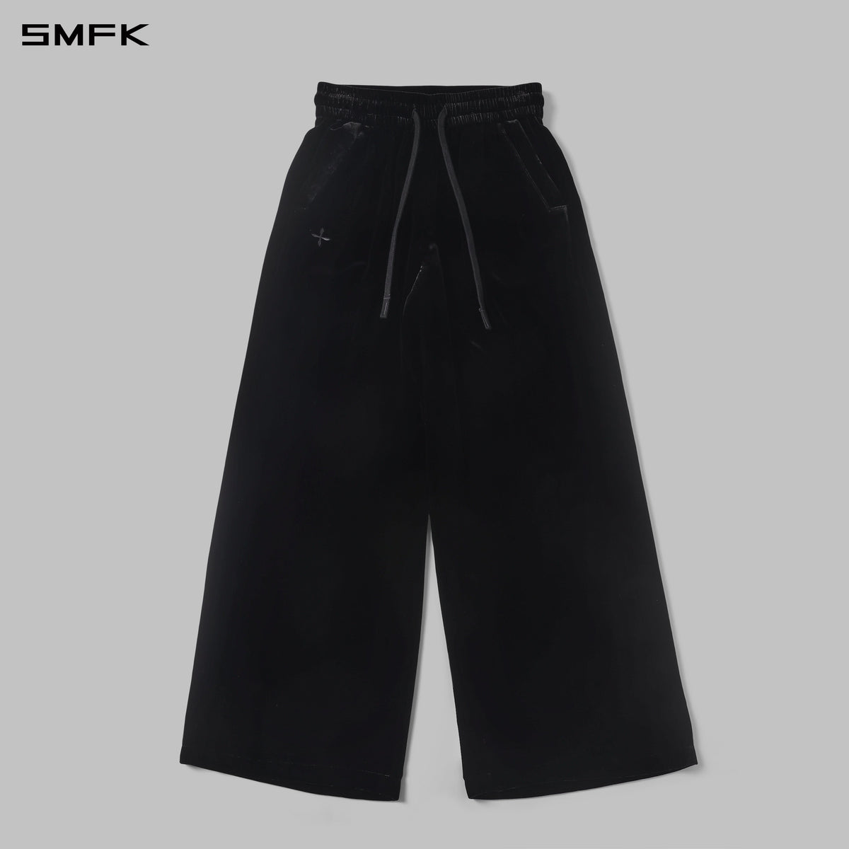 MYTH AEOLUS SYMMETRY TOWER VELVET LOOSE PANTS/SILK VELVET BLACK VELVET