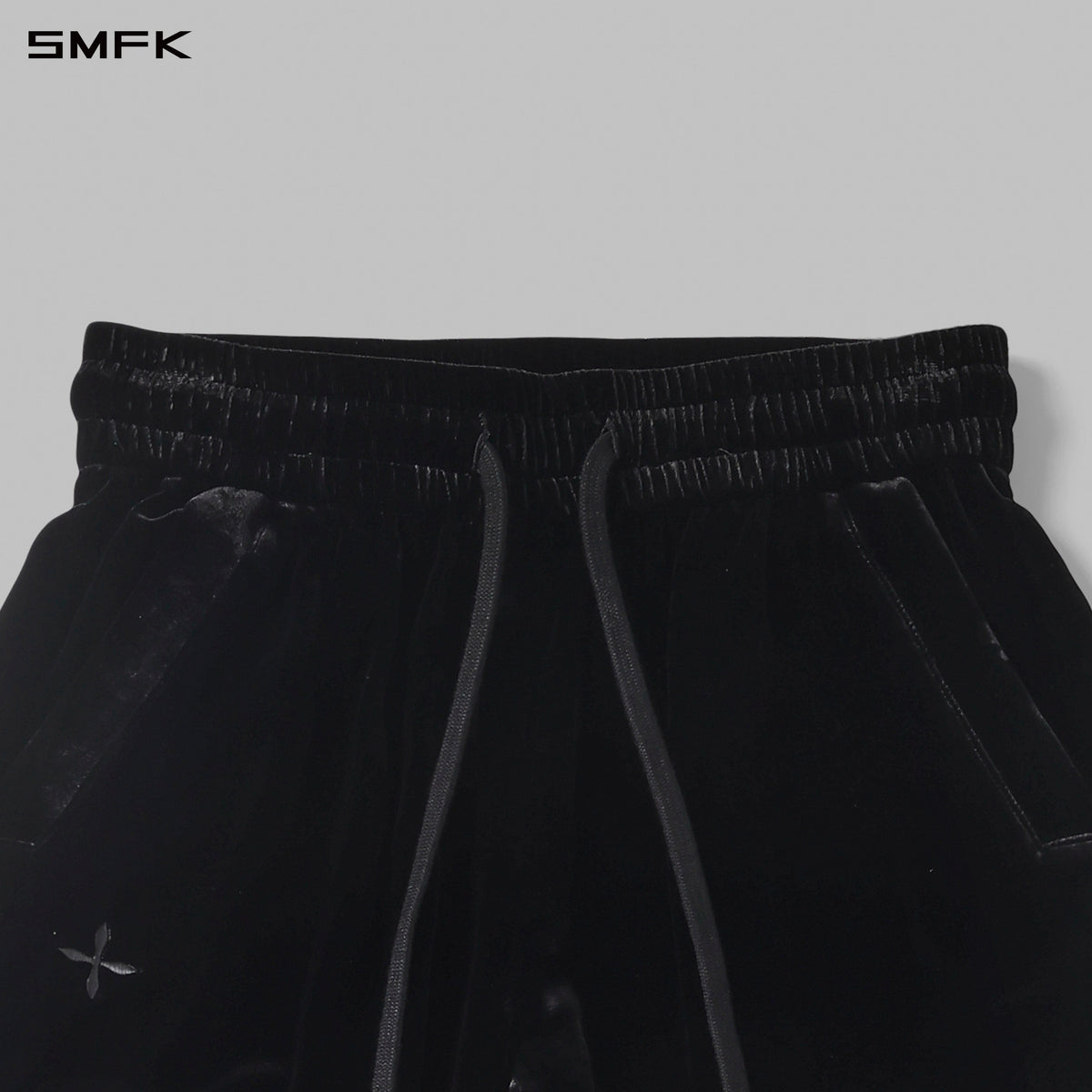 MYTH AEOLUS SYMMETRY TOWER VELVET LOOSE PANTS/SILK VELVET BLACK VELVET