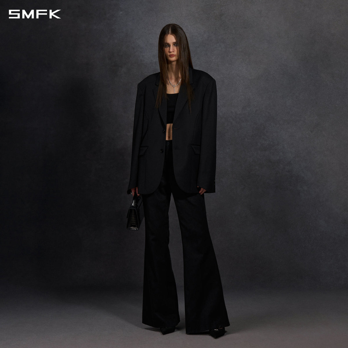 MYTH AEOLUS SYMMETRY LOOSE FORMAL SUIT/WOOL/U WILD BLACK