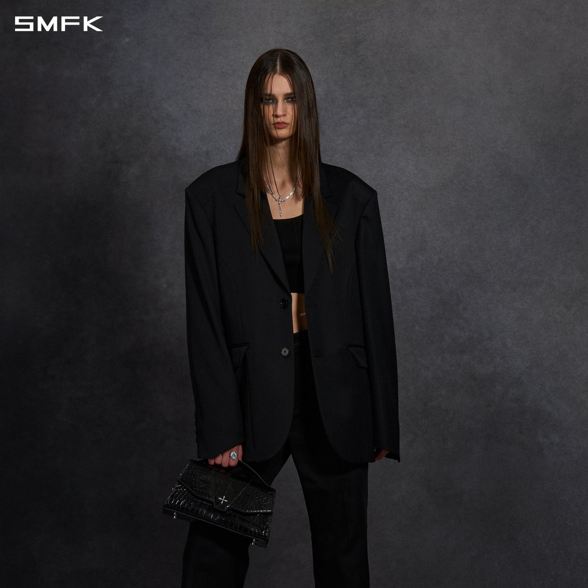 MYTH AEOLUS SYMMETRY LOOSE FORMAL SUIT/WOOL/U WILD BLACK