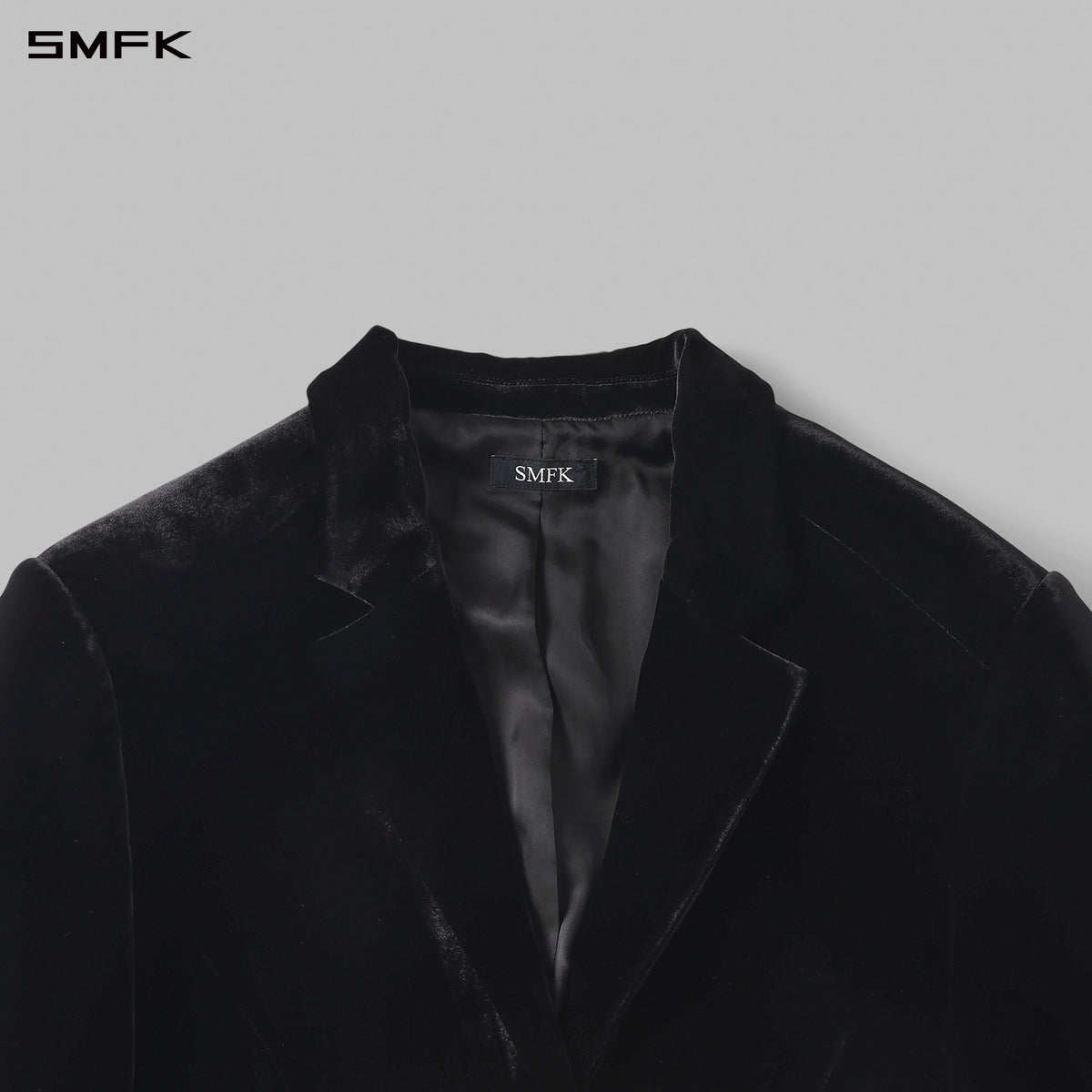 MYTH AEOLUS SYMMETRY LOOSE FORMAL SUIT/SILK VELVET/U BLACK VELVET