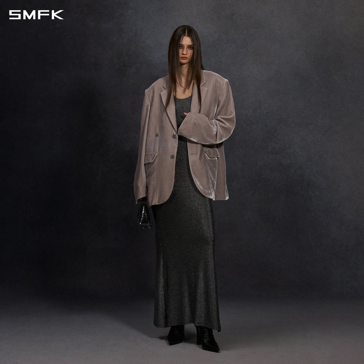 MYTH AEOLUS SYMMETRY LOOSE FORMAL SUIT/SILK VELVET/U SLIVER VELVET