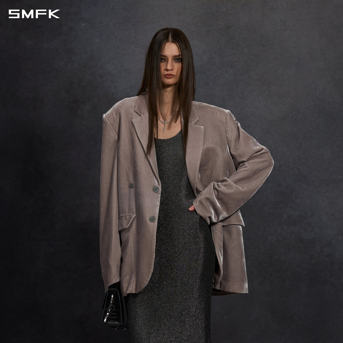 MYTH AEOLUS SYMMETRY LOOSE FORMAL SUIT/SILK VELVET/U SLIVER VELVET
