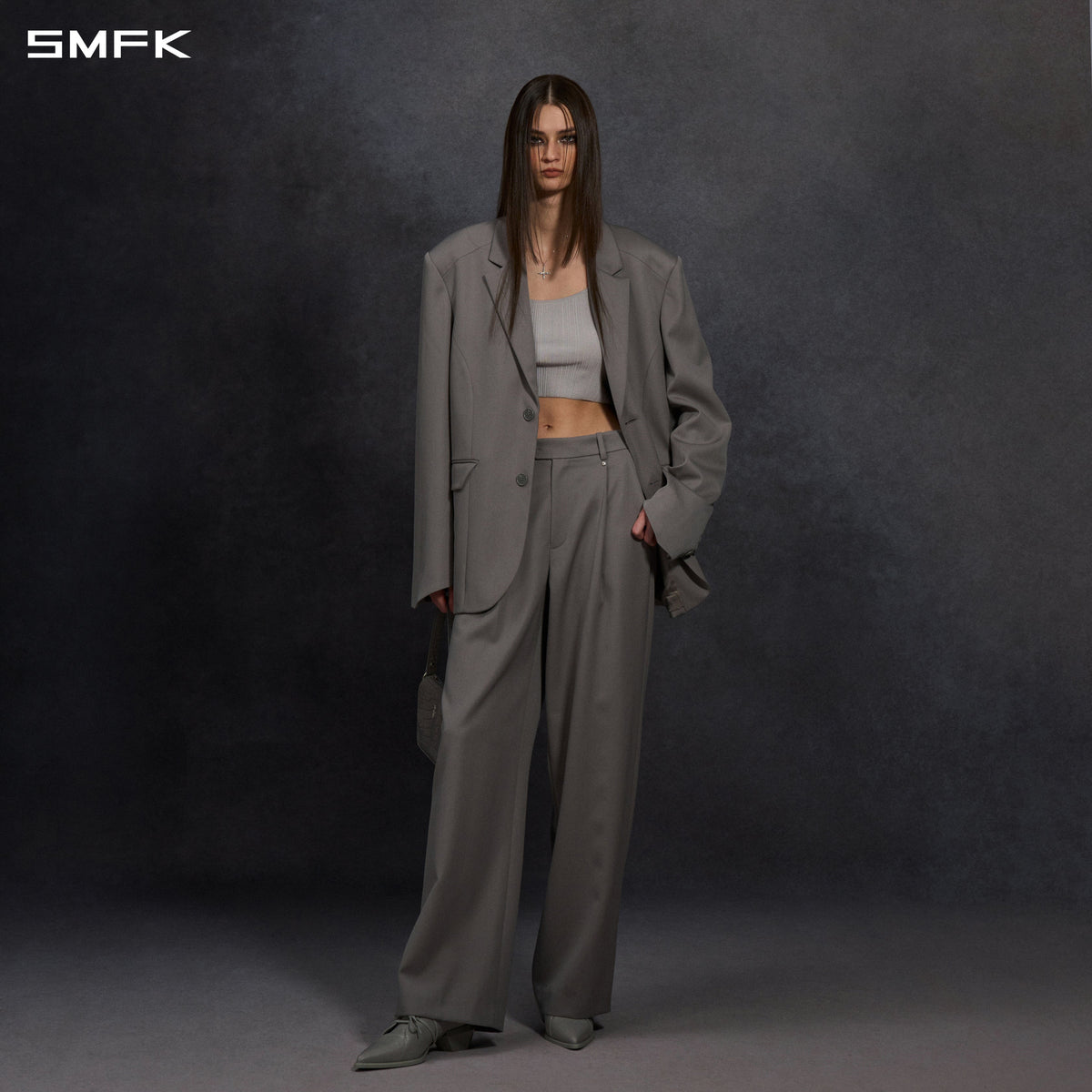 MYTH AEOLUS SYMMETRY LOOSE FORMAL SUIT/WOOL/U MIST GREY