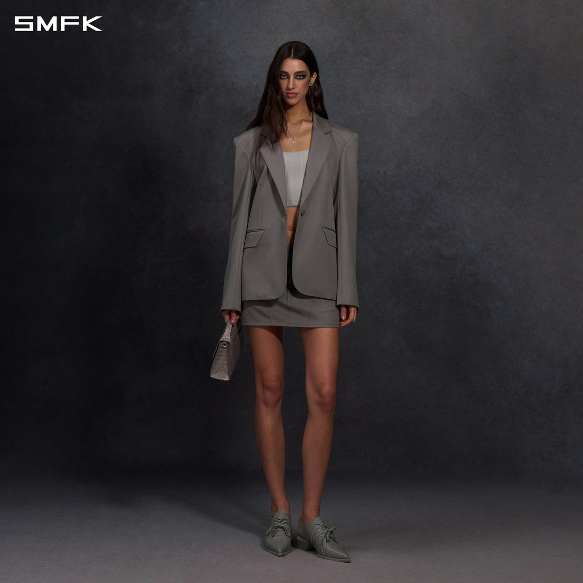 MYTH AEOLUS SYMMETRY SLIM FORMAL SUIT/WOOL MIST GREY