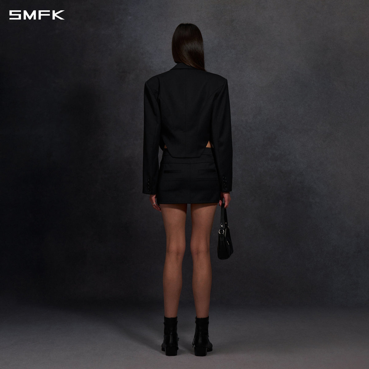 MYTH AEOLUS SYMMETRY CUT FORMAL SHORT SUIT/WOOL WILD BLACK