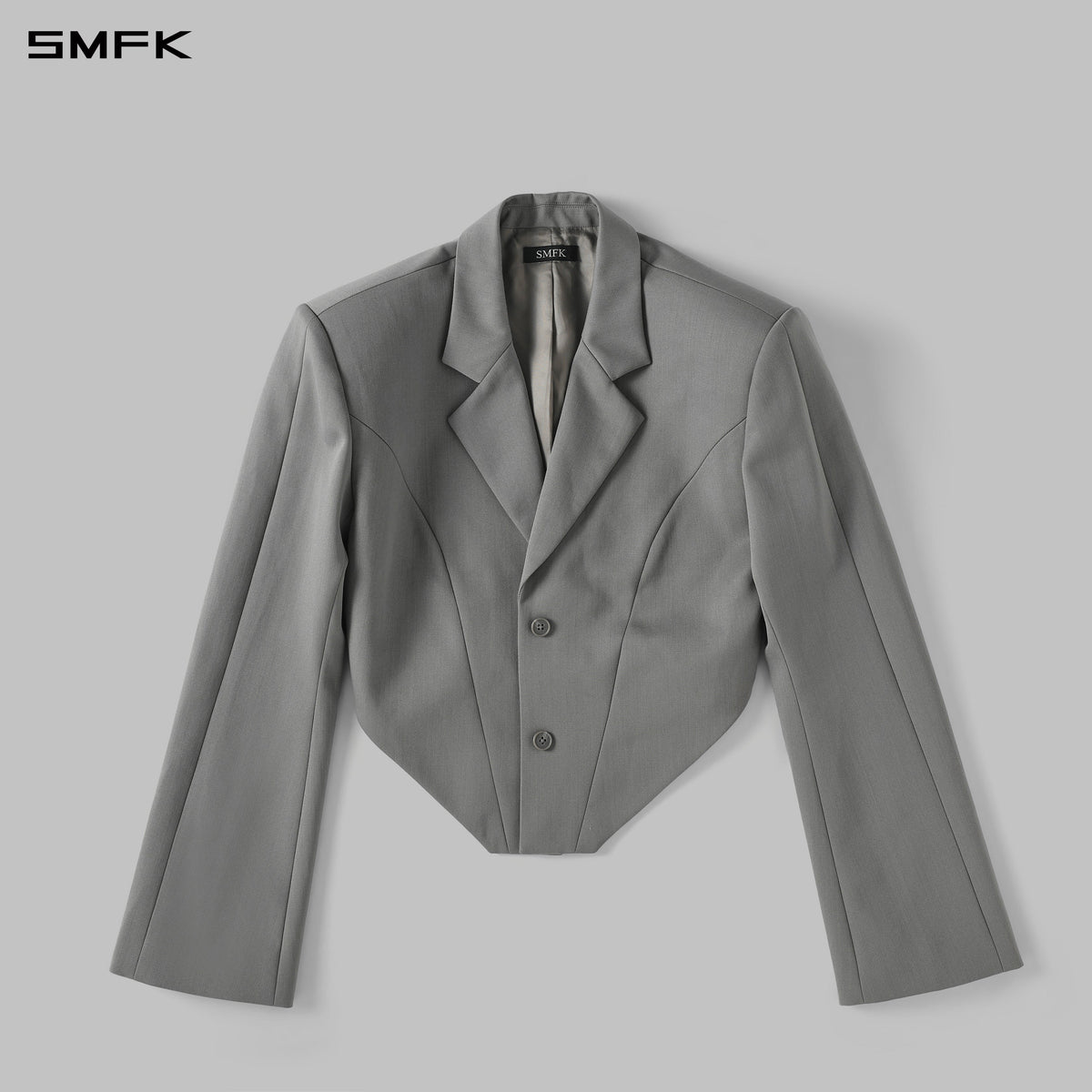 MYTH AEOLUS SYMMETRY CUT FORMAL SHORT SUIT/WOOL MIST GREY