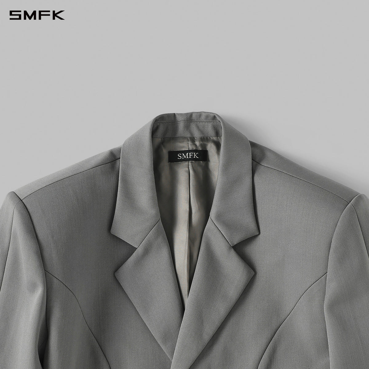MYTH AEOLUS SYMMETRY CUT FORMAL SHORT SUIT/WOOL MIST GREY