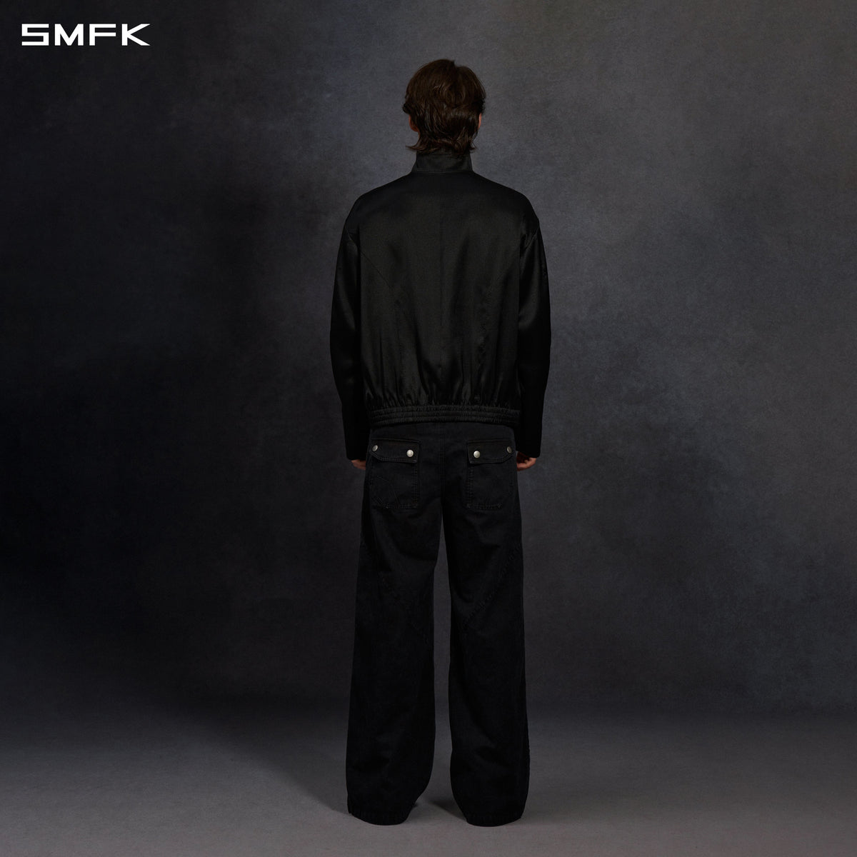MYTH AEOLUS SYMMETRY LOOSE TRAINING JACKET /LENZING TENCL/U METALLIC BLACK