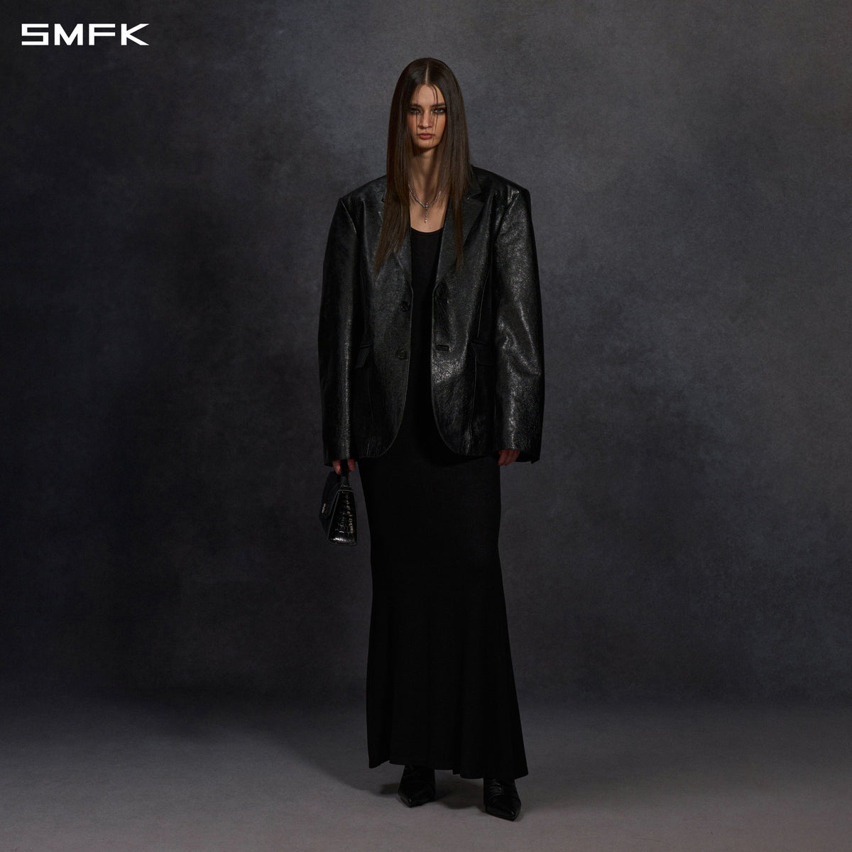 MYTH AEOLUS SYMMETRY LOOSE CHINESE FORMAL SUIT/LINEN/U MIDNIGHT BLACK