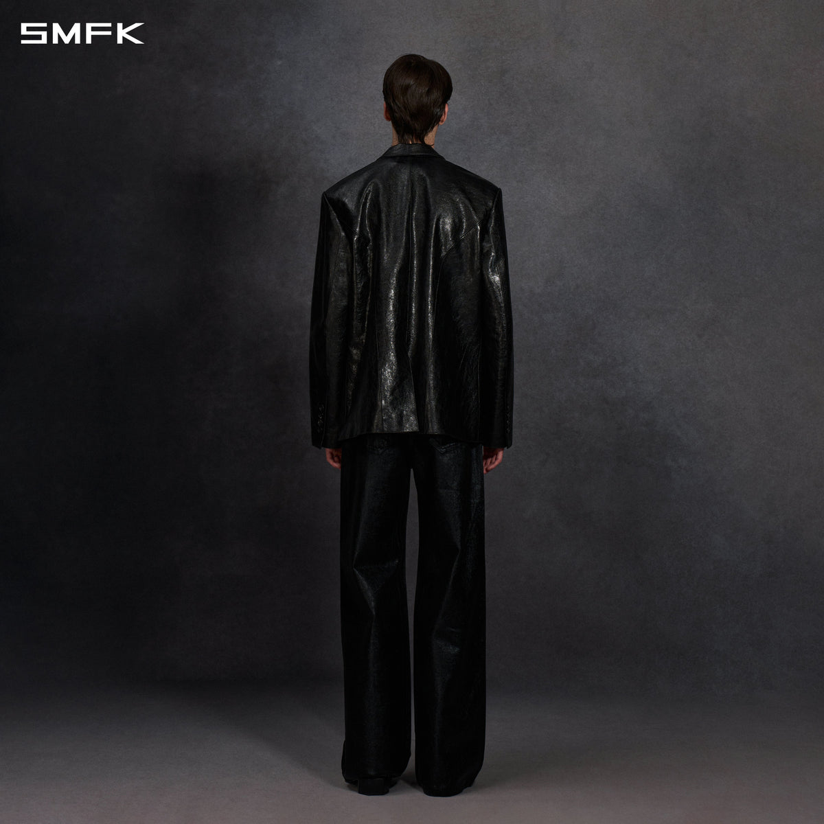 MYTH AEOLUS SYMMETRY LOOSE CHINESE FORMAL SUIT/LINEN/U MIDNIGHT BLACK