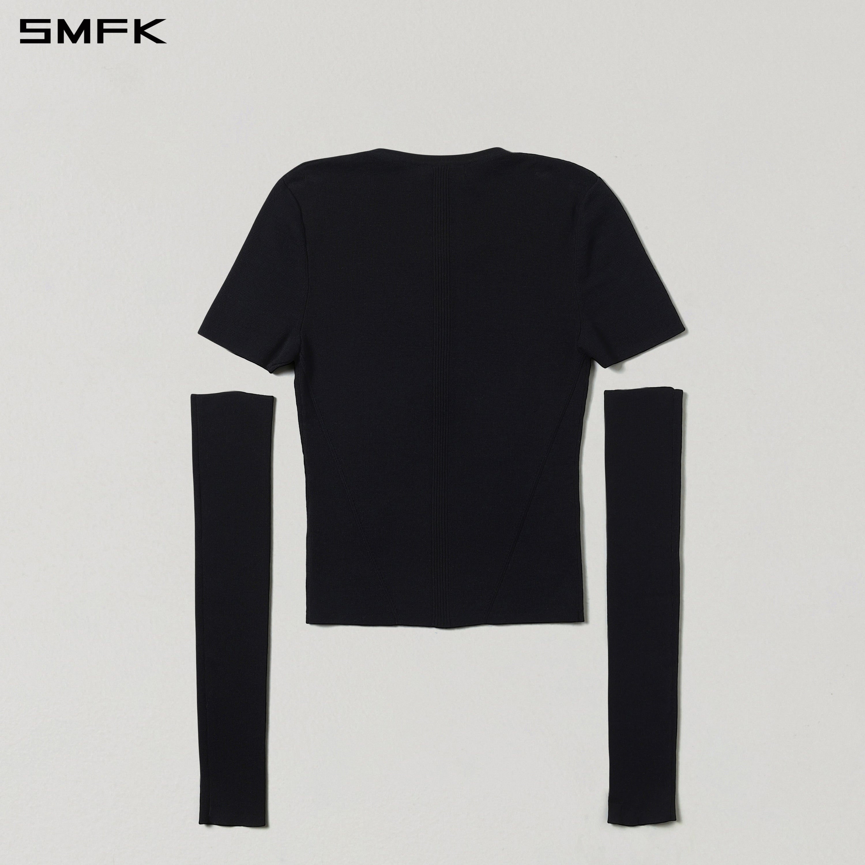 MYTH SIREN EVENING SLIM KNIT TEE/TENCEL+SILK WILD BLACK