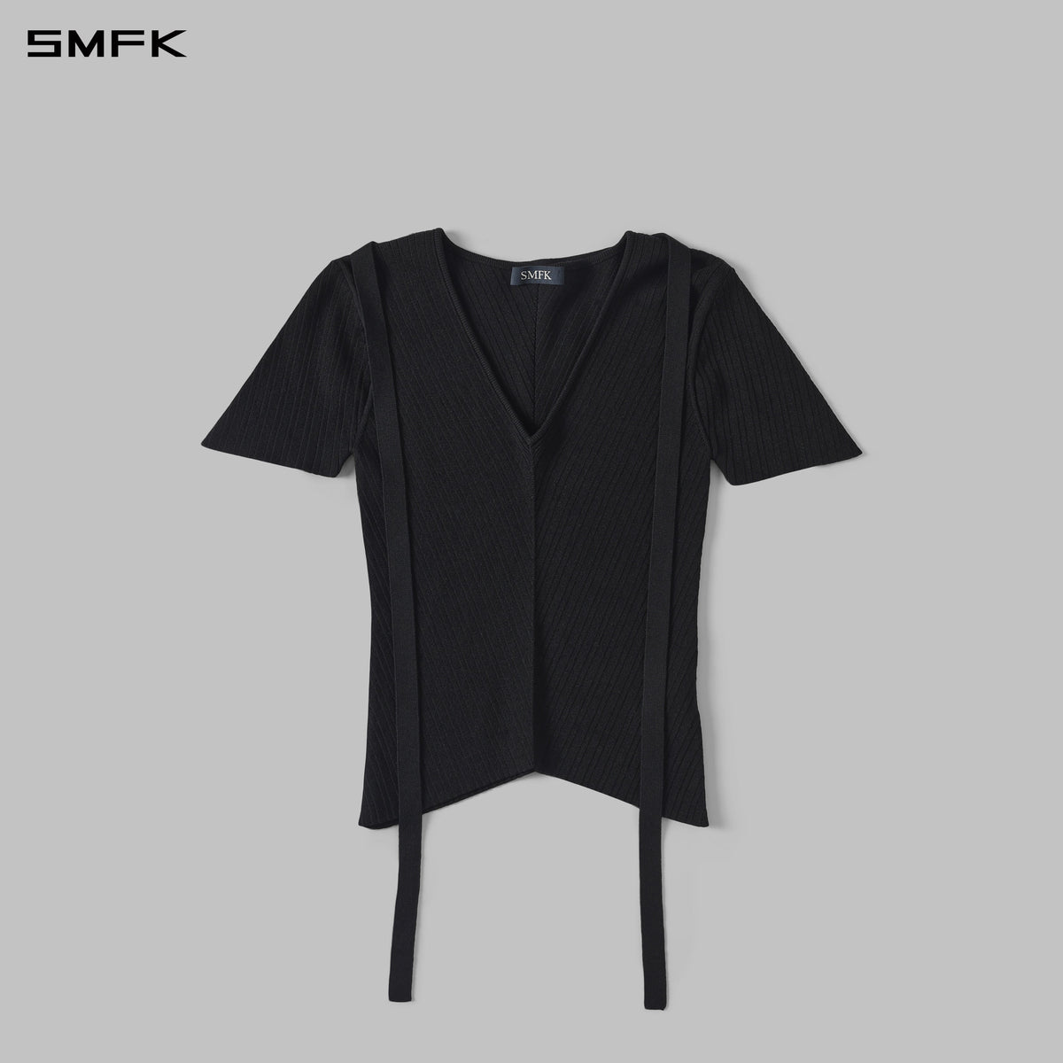 MYTH AEOLUS EVENING KNIT TEE /LENZING TENCEL+SILK+COTTON WILD BLACK