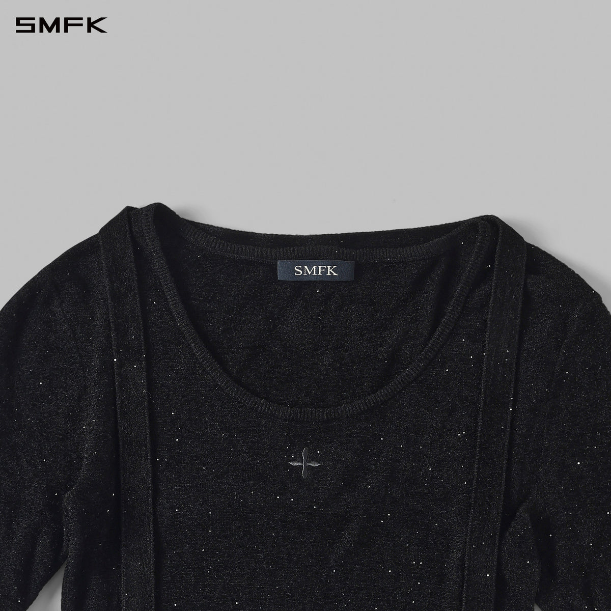 MYTH AEOLUS GALAXY EVENING KNIT TEE/STARRY VELVET GALAXY BLACK