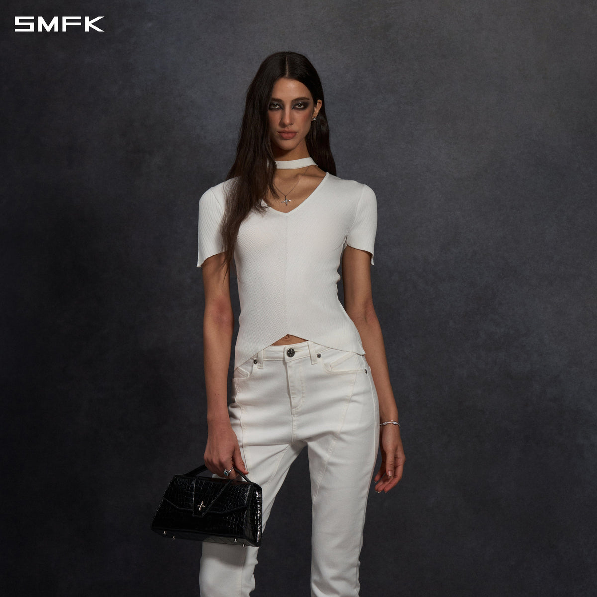 MYTH AEOLUS EVENING KNIT TEE /LENZING TENCEL+SILK+COTTON CLOUD WHITE