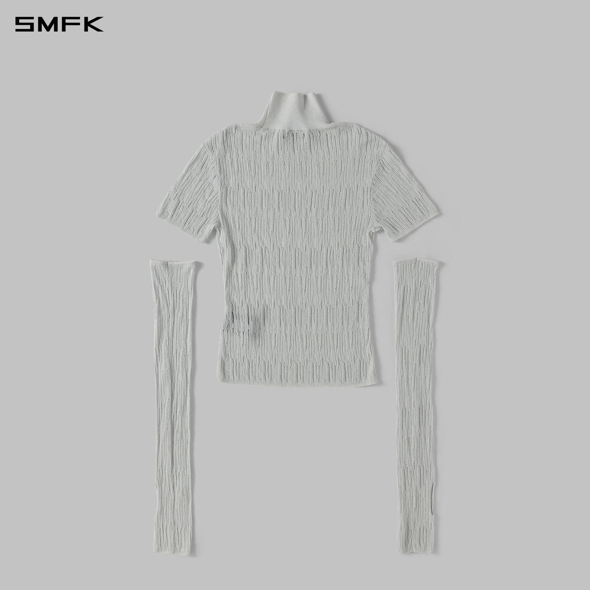MYTH SIREN AURORA EVENING SLIM HIGH COLLAR KNIT TEE/METALLIC YARN AURORA SLIVER