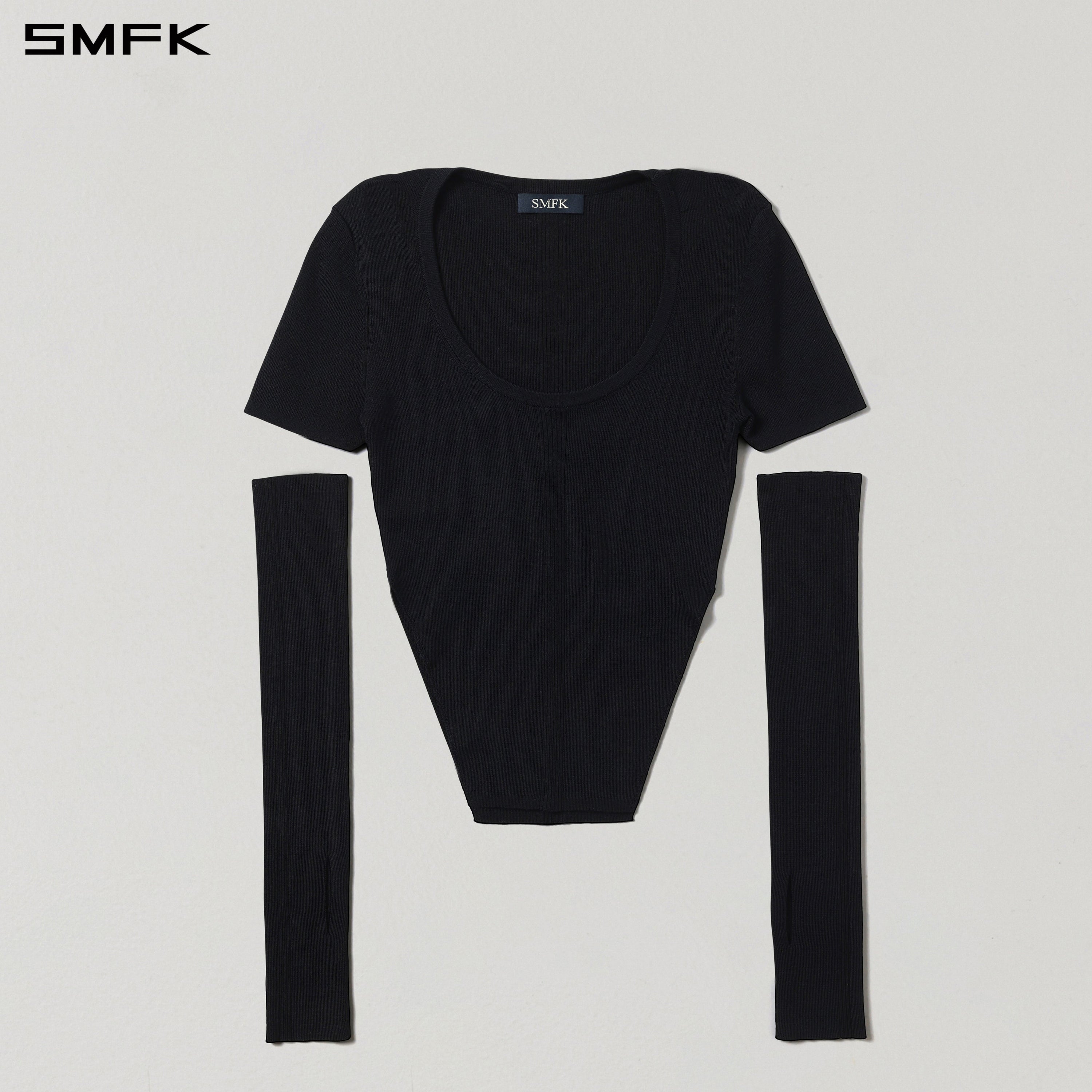 MYTH SIREN SLIM KNIT TEE/TENCEL+SILK WILD BLACK