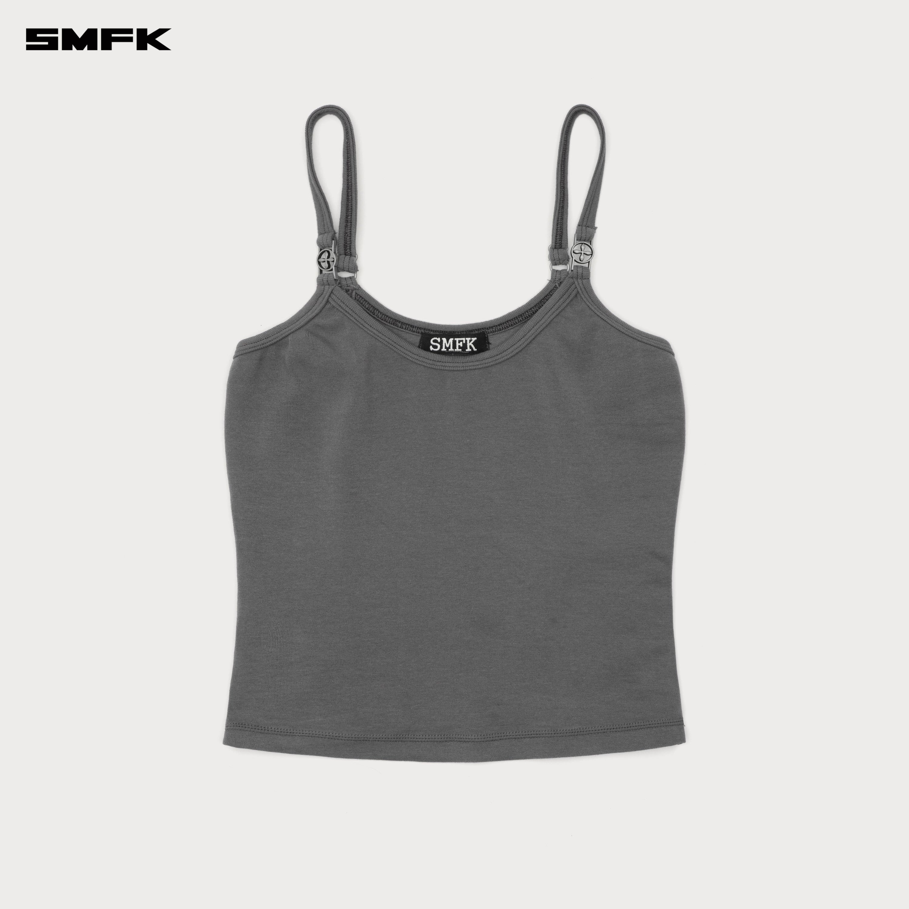 Compass Hug Sports Slim-fit Strap Top Storm Grey